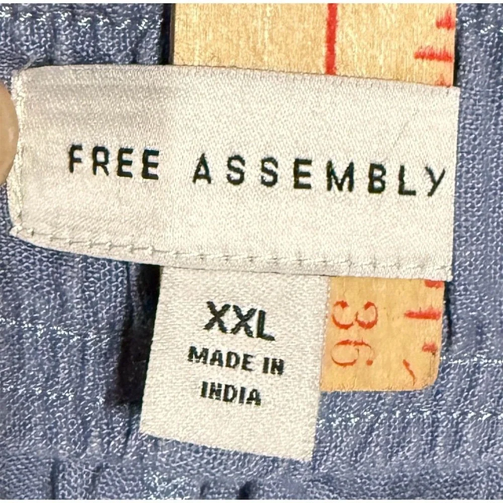 Free Assembly Women's Casual Linen Blend Shorts 2XL periwinkle Elastic Waistband